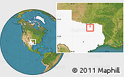 Satellite Location Map of ZIP code 75166, highlighted state
