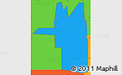 Political Simple Map of ZIP code 75166