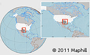 Gray Location Map of ZIP code 75167, highlighted country, highlighted state, within the entire country, hill shading