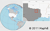 Gray Location Map of ZIP code 75169, highlighted country, highlighted state