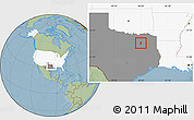 Savanna Style Location Map of ZIP code 75169, highlighted country, highlighted state, hill shading