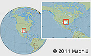 Savanna Style Location Map of ZIP code 75169, highlighted state, within the entire country, hill shading