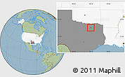 Savanna Style Location Map of ZIP code 75173, highlighted country, highlighted state, hill shading