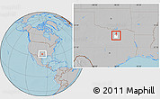 Gray Location Map of ZIP code 75243, highlighted county, hill shading