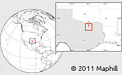 Blank Location Map of ZIP code 75251, highlighted state