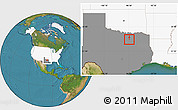 Satellite Location Map of ZIP code 75251, highlighted country, highlighted state