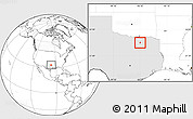 Blank Location Map of ZIP code 75407, highlighted state