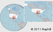 Gray Location Map of ZIP code 75407, highlighted country, highlighted state, within the entire country, hill shading