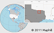 Gray Location Map of ZIP code 75407, highlighted country, highlighted state
