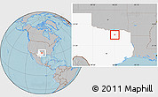 Gray Location Map of ZIP code 75407, highlighted state, hill shading