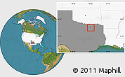 Satellite Location Map of ZIP code 75407, highlighted country, highlighted state