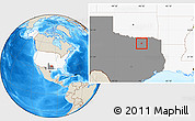 Shaded Relief Location Map of ZIP code 75407, highlighted country, highlighted state