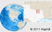 Shaded Relief Location Map of ZIP code 75407, highlighted county, highlighted state