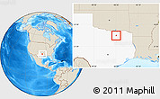 Shaded Relief Location Map of ZIP code 75407, highlighted state