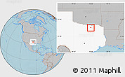 Gray Location Map of ZIP code 75409, highlighted state, hill shading