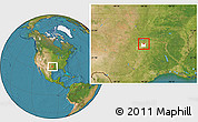 Satellite Location Map of ZIP code 75409, highlighted county