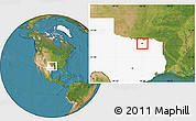 Satellite Location Map of ZIP code 75409, highlighted state
