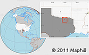 Gray Location Map of ZIP code 75424, highlighted country, highlighted state
