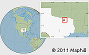 Savanna Style Location Map of ZIP code 75424, highlighted county, highlighted state, hill shading