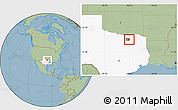 Savanna Style Location Map of ZIP code 75442, highlighted county, highlighted state, hill shading