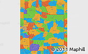 Political 3D Map of ZIP codes starting with 756