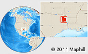 Shaded Relief Location Map of ZIP codes starting with 756