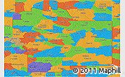 Political Panoramic Map of ZIP codes starting with 756