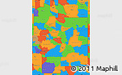 Political Simple Map of ZIP codes starting with 756