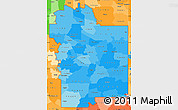 Political Shades Simple Map of ZIP codes starting with 756