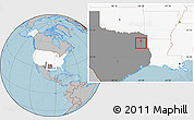 Gray Location Map of ZIP code 75693, highlighted country, highlighted state, hill shading