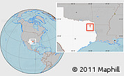 Gray Location Map of ZIP code 75693, highlighted state, hill shading