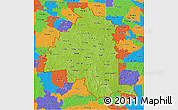 Physical 3D Map of ZIP codes starting with 757, political outside