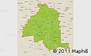 Physical 3D Map of ZIP codes starting with 757, shaded relief outside