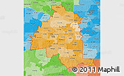 Political Shades 3D Map of ZIP codes starting with 757