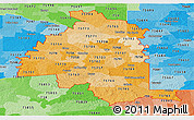 Political Shades Panoramic Map of ZIP codes starting with 757