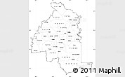 Blank Simple Map of ZIP codes starting with 757, cropped outside