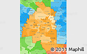 Political Shades Simple Map of ZIP codes starting with 757