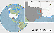 Savanna Style Location Map of ZIP code 75784, highlighted country, highlighted state, hill shading