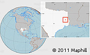 Gray Location Map of ZIP code 75901, highlighted state, hill shading