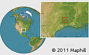 Satellite Location Map of ZIP code 75901