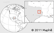 Blank Location Map of ZIP code 75925, highlighted state
