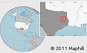 Gray Location Map of ZIP code 75925, highlighted country, highlighted state, hill shading