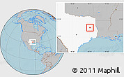Gray Location Map of ZIP code 75925, highlighted state, hill shading