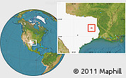 Satellite Location Map of ZIP code 75925, highlighted state