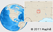 Shaded Relief Location Map of ZIP code 76011