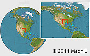 Satellite Location Map of ZIP code 76022, within the entire country