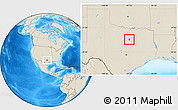 Shaded Relief Location Map of ZIP code 76031