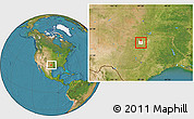 Satellite Location Map of ZIP code 76086, highlighted county