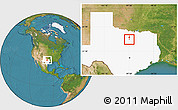 Satellite Location Map of ZIP code 76086, highlighted state