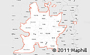 Silver Style Simple Map of ZIP codes starting with 761